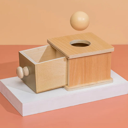 Montessori Toys Wooden Toys Object Permanence Box 5 in 1 Rainbow Spinning Drum House Preschool Ball Drop Kids Toy Shape Sorter