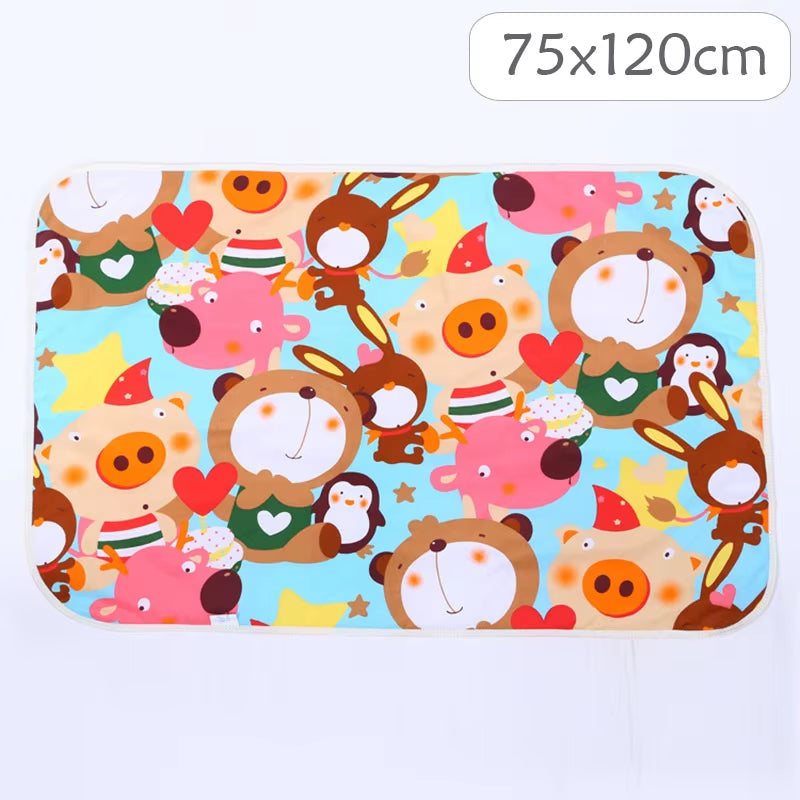 4 Size Baby Changing Mat Cartoon Cotton Waterproof Baby Sheet Changing Pad Table Diapers Urinal Game Play Cover Pet Mattress
