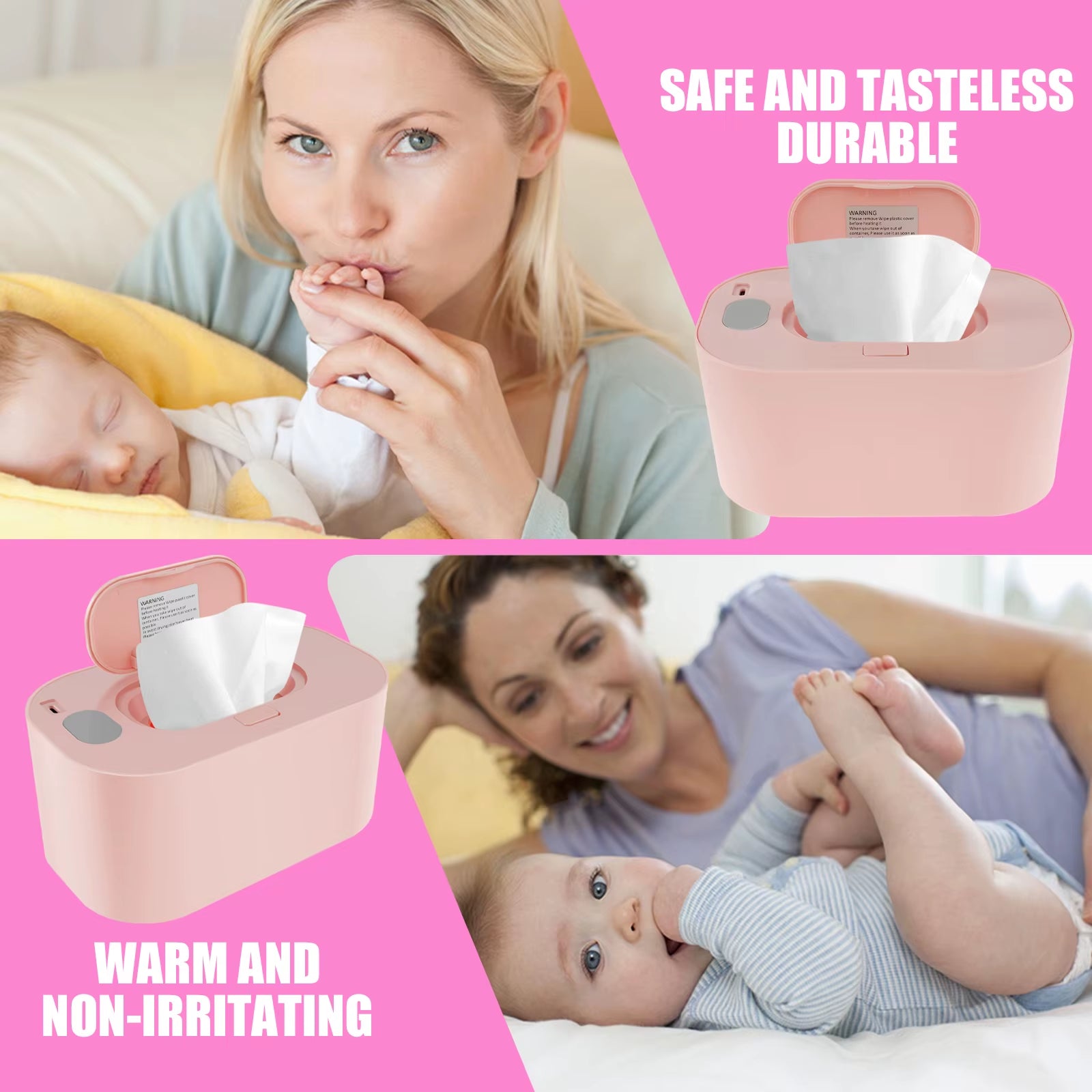 Baby Wipe Warmer Thermostat Baby Wipe Heater Even Heating Wet Wipes Warmer Portable Baby Wipes Dispenser Warmer Prevent Dry USB
