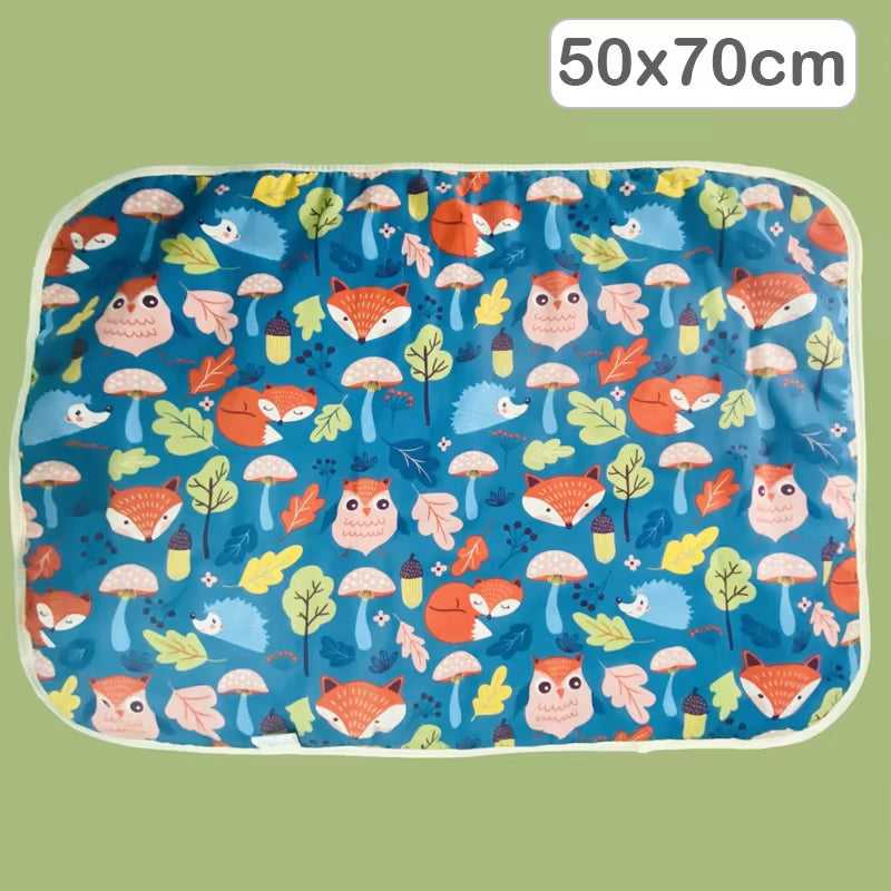 4 Size Baby Changing Mat Cartoon Cotton Waterproof Baby Sheet Changing Pad Table Diapers Urinal Game Play Cover Pet Mattress