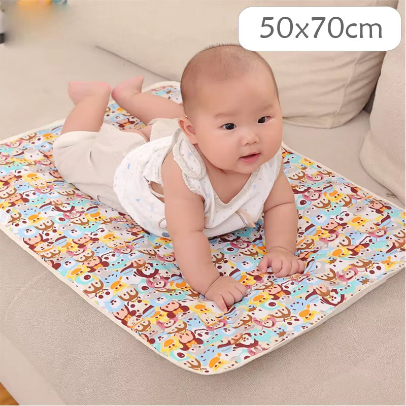 4 Size Baby Changing Mat Cartoon Cotton Waterproof Baby Sheet Changing Pad Table Diapers Urinal Game Play Cover Pet Mattress