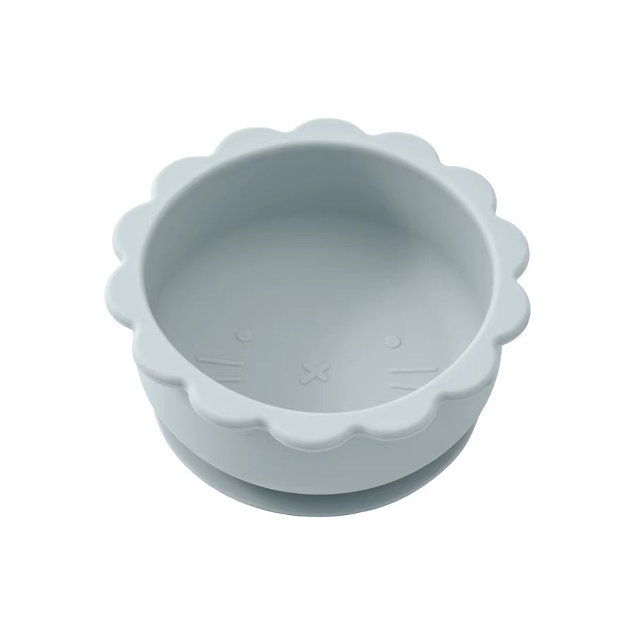 1PC Baby Silicone Bowl Cute Cartoon Lion Shape Baby Tableware Solid Color Baby Food Storage BPA Free Suction Baby Meal Tray