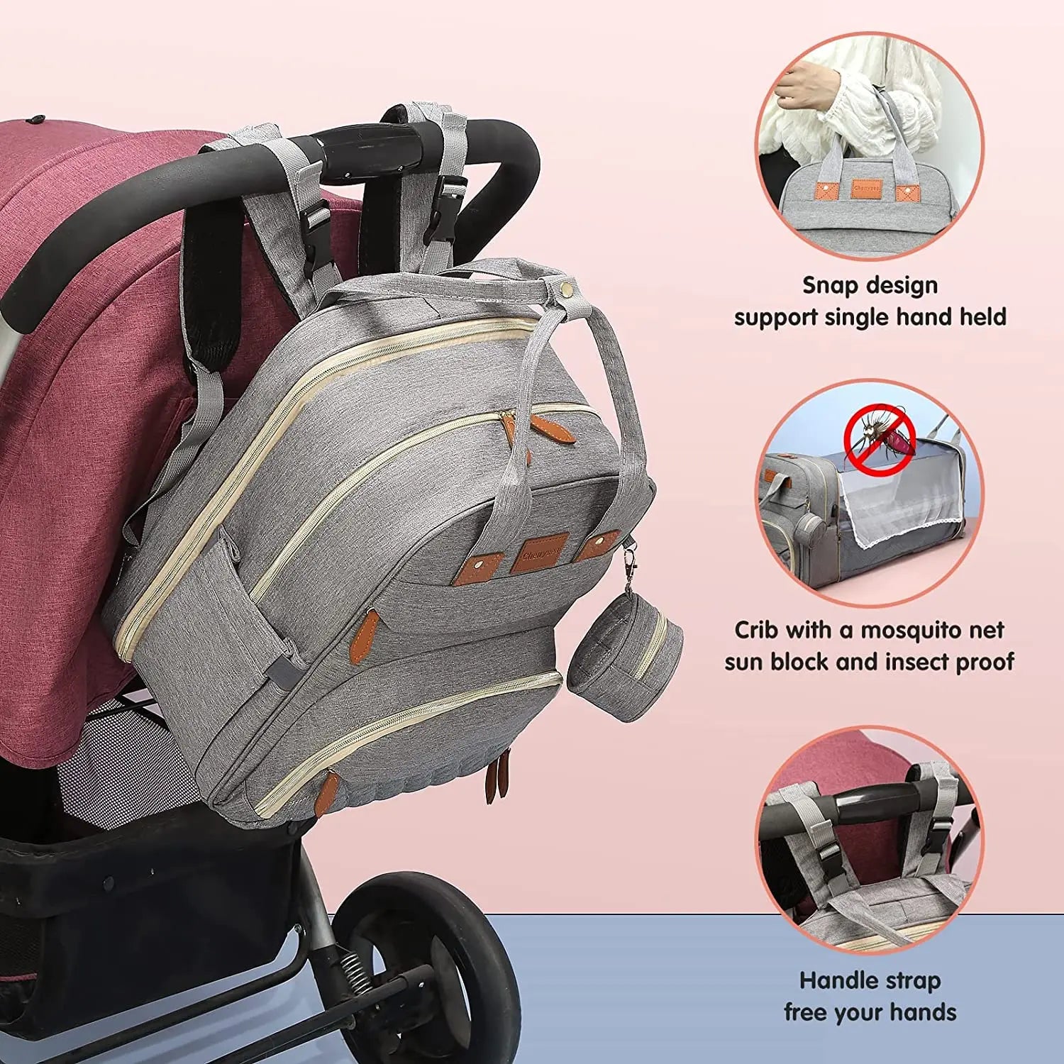 HOMERRY™ Backpack Changing Pad for Diapers and Crib 3 in 1