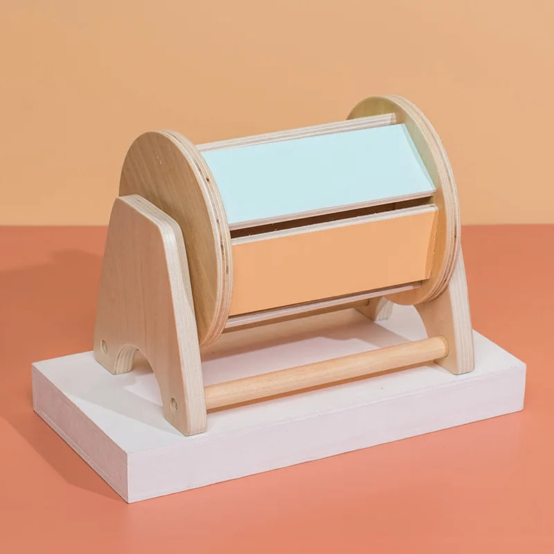 Montessori Toys Wooden Toys Object Permanence Box 5 in 1 Rainbow Spinning Drum House Preschool Ball Drop Kids Toy Shape Sorter