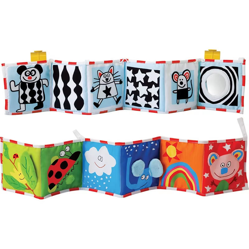 Newborn Sensory Toys for Babies Educational Baby Book Crib Toys Black White Baby Toys Animal Cloth Book Baby Toys 0 12 Months