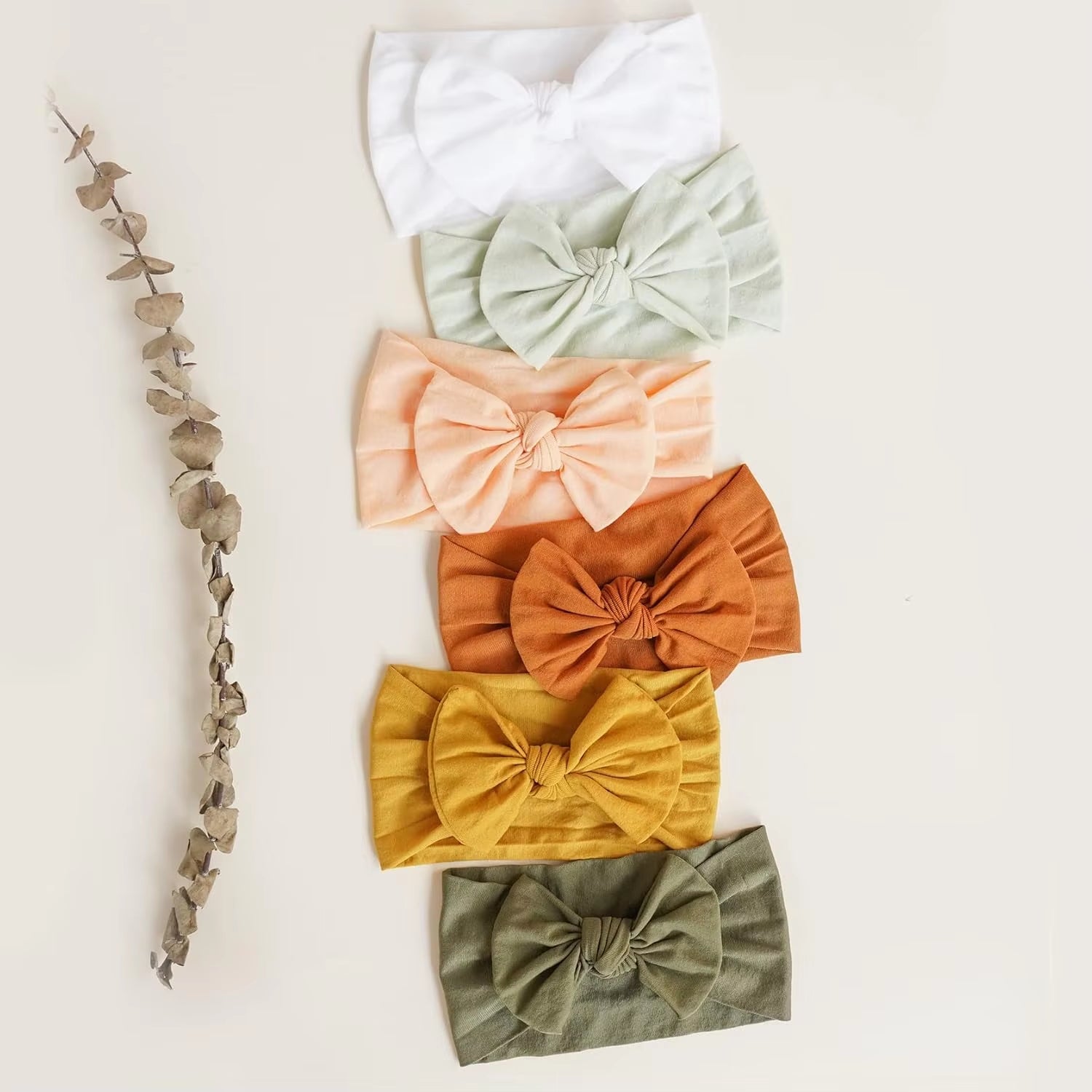 21PCS Baby Nylon Headbands Hairbands Hair Bow Elastics for Baby Girls Infant Toddlers
