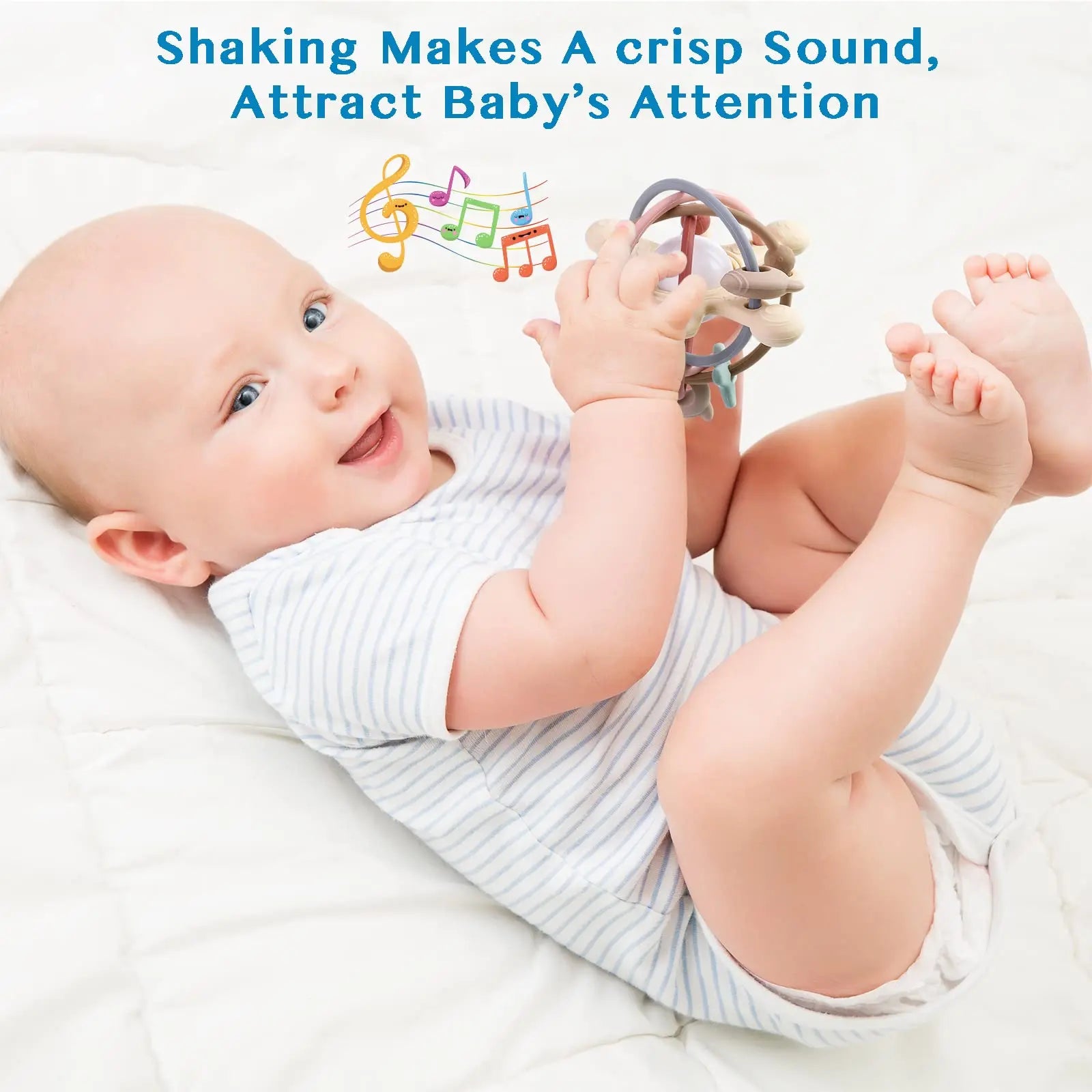 Rattle & Sensory Teether Bed Bell Silicone Montessori Ball Newborn Baby Toys Children'S Kids Gift Development Games 0 36 Months