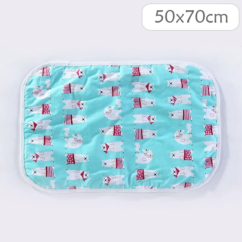 4 Size Baby Changing Mat Cartoon Cotton Waterproof Baby Sheet Changing Pad Table Diapers Urinal Game Play Cover Pet Mattress