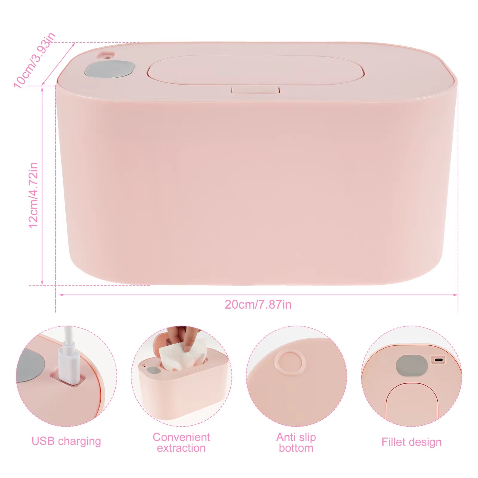 Baby Wipe Warmer Thermostat Baby Wipe Heater Even Heating Wet Wipes Warmer Portable Baby Wipes Dispenser Warmer Prevent Dry USB