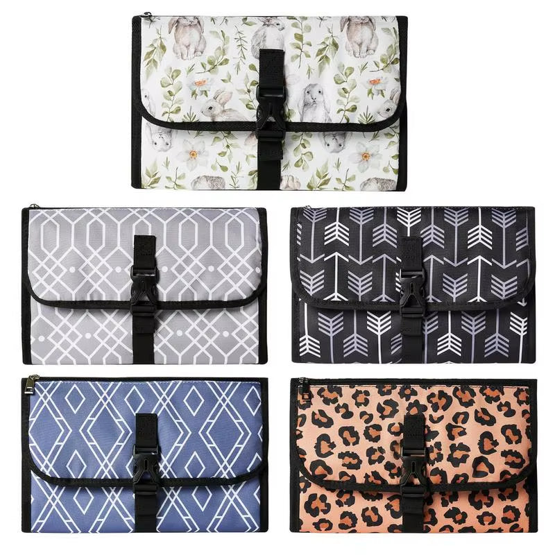 Portable Baby Changing Pad with Pockets Waterproof Travel Diaper Changing Station Kit for Infant Outdoor Gifts