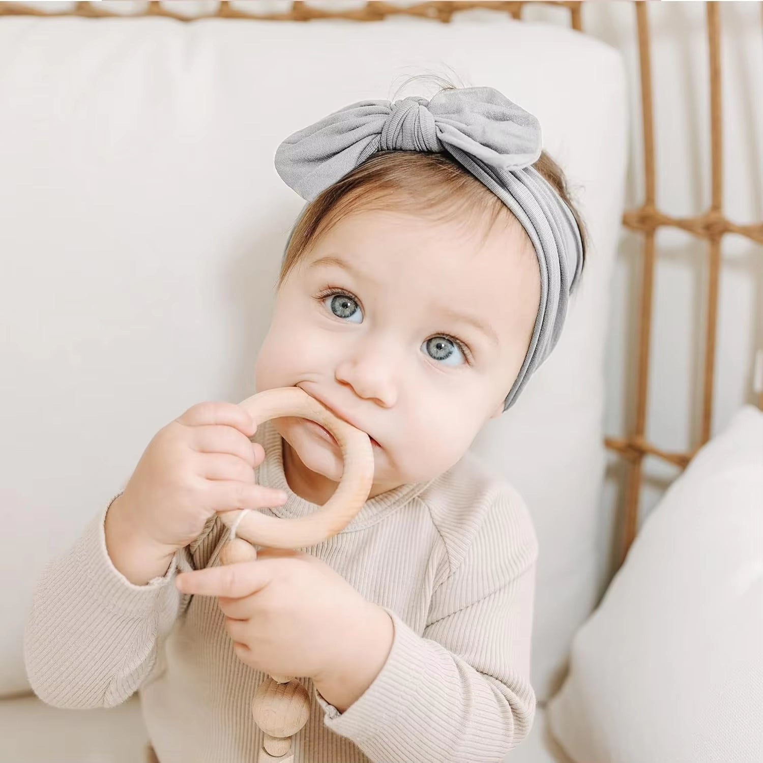 21PCS Baby Nylon Headbands Hairbands Hair Bow Elastics for Baby Girls Infant Toddlers