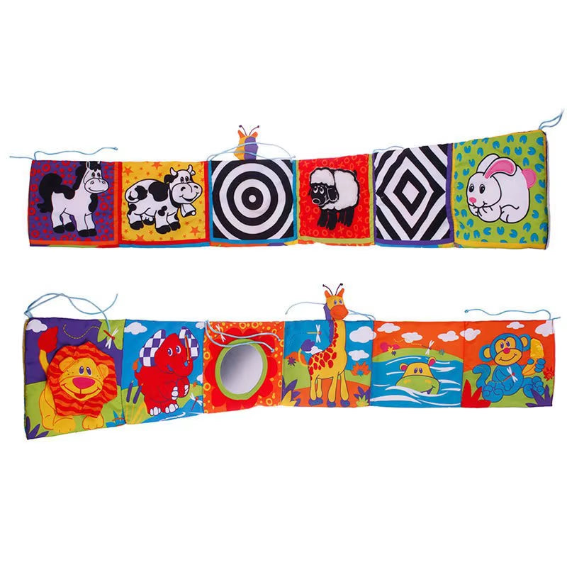 Newborn Sensory Toys for Babies Educational Baby Book Crib Toys Black White Baby Toys Animal Cloth Book Baby Toys 0 12 Months