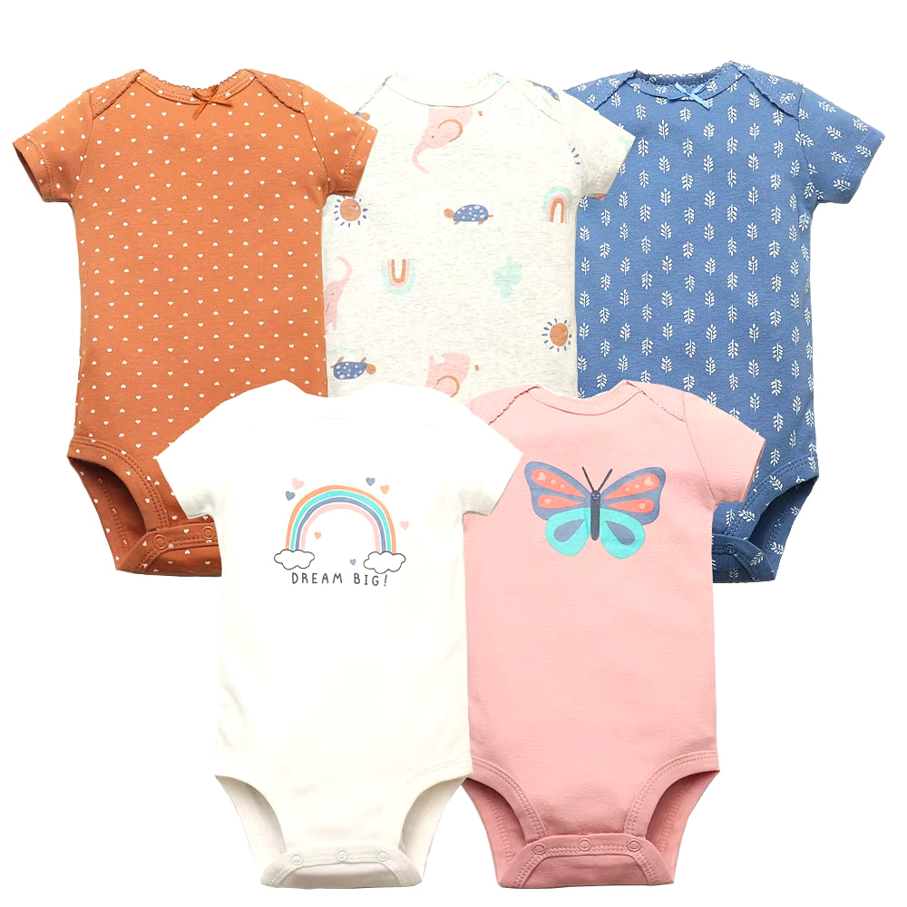 5Pcs/Lot Baby Bodysuit Fashion Girl Clothes Cotton Newborn Baby Boy Clothing Infant Body Baby Jumpsuit Cartoon Ropa Bebe