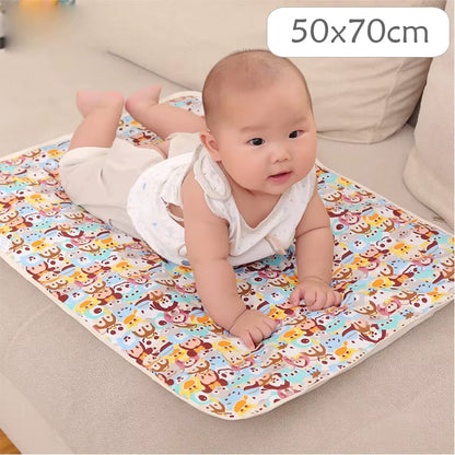 4 Size Baby Changing Mat Cartoon Cotton Waterproof Baby Sheet Changing Pad Table Diapers Urinal Game Play Cover Pet Mattress