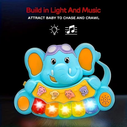 Baby Piano Toys, Elephant Music Baby Toys 18 Months Early Learning Educational Piano Keyboard Baby Toys for Baby Girls Piano Toy