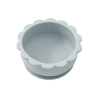 1PC Baby Silicone Bowl Cute Cartoon Lion Shape Baby Tableware Solid Color Baby Food Storage BPA Free Suction Baby Meal Tray