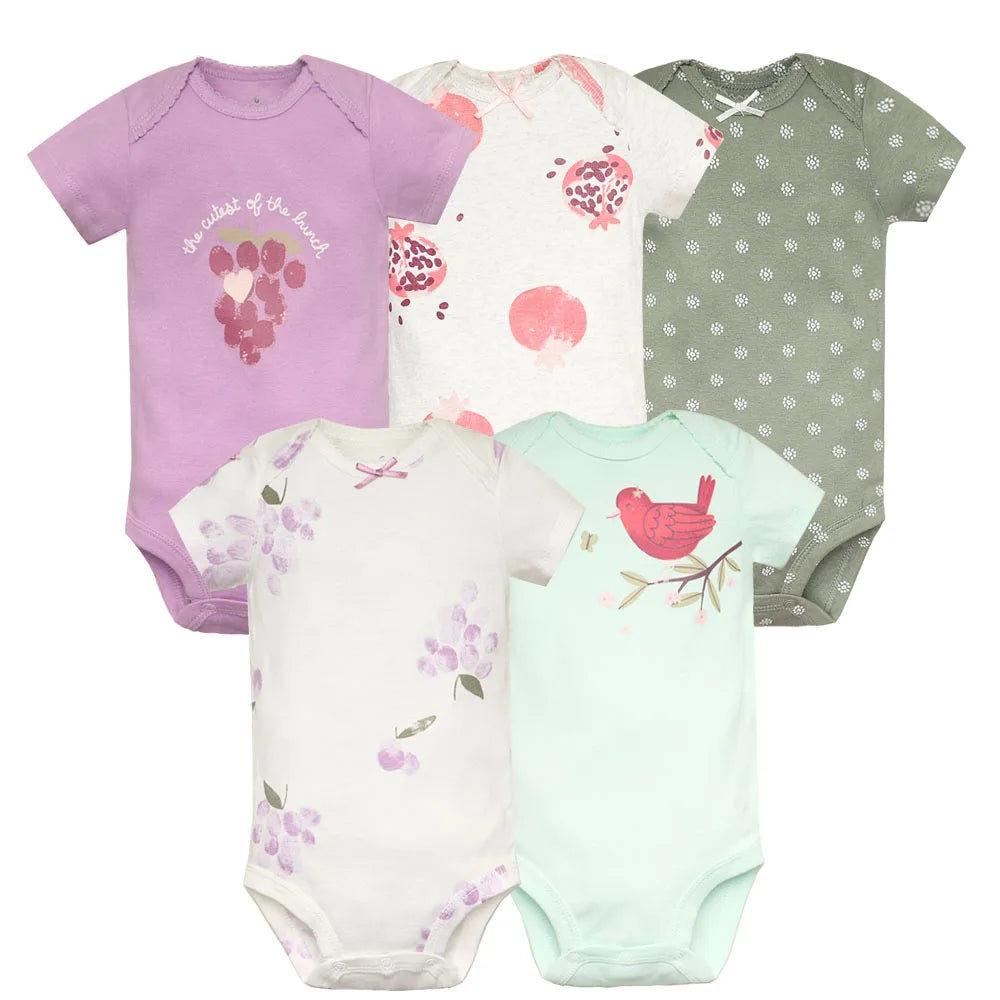 5Pcs/Lot Baby Bodysuit Fashion Girl Clothes Cotton Newborn Baby Boy Clothing Infant Body Baby Jumpsuit Cartoon Ropa Bebe