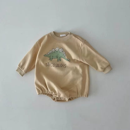 Baby Original Dinosaur Sweatshirt Romper 2022 Korean Autumn Baby Bodysuits Toddler One Piece Infant Boys Bodysuits Girl Outfits