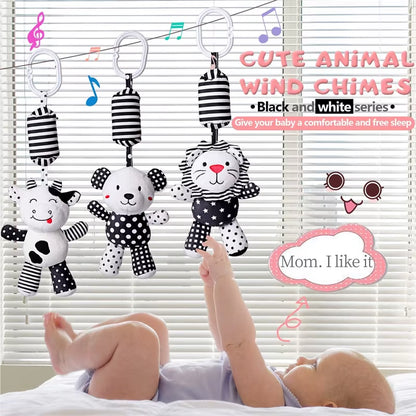 Newborn Sensory Toys for Babies Educational Baby Book Crib Toys Black White Baby Toys Animal Cloth Book Baby Toys 0 12 Months